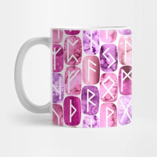 Elder Futhark Rune Stones in Pink Mug